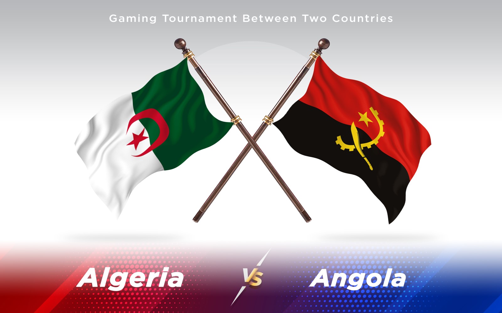 Algeria versus Angola Two Countries Flags - Illustration