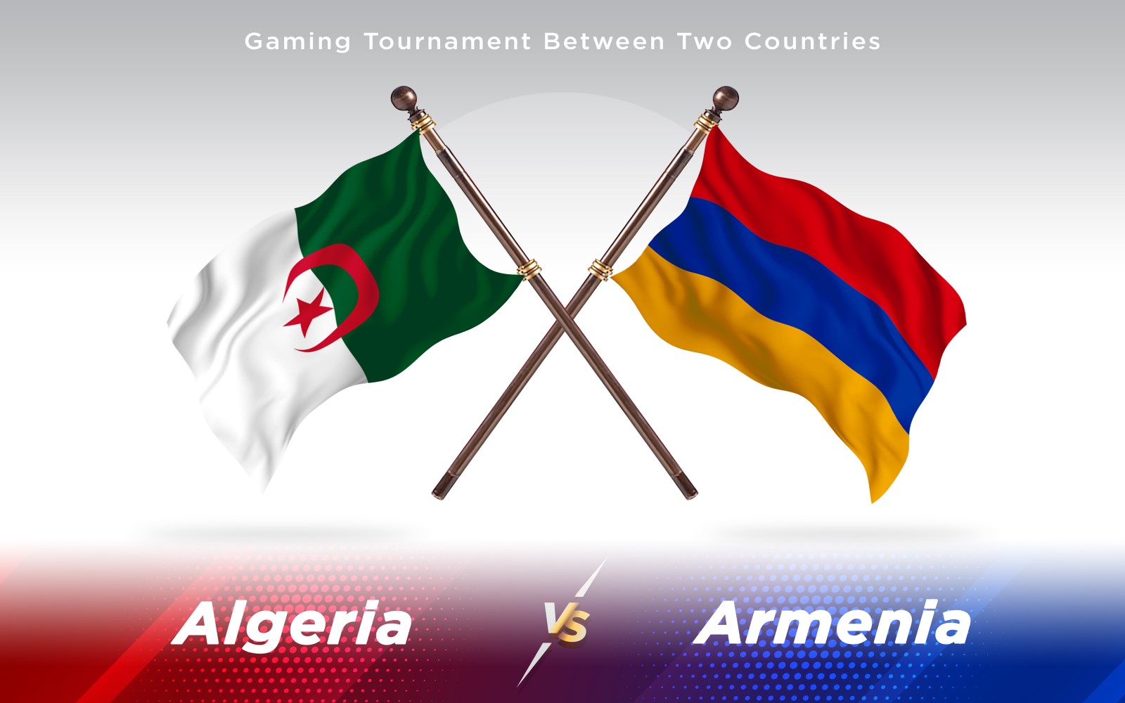 Algeria versus Armenia Two Countries Flags - Illustration