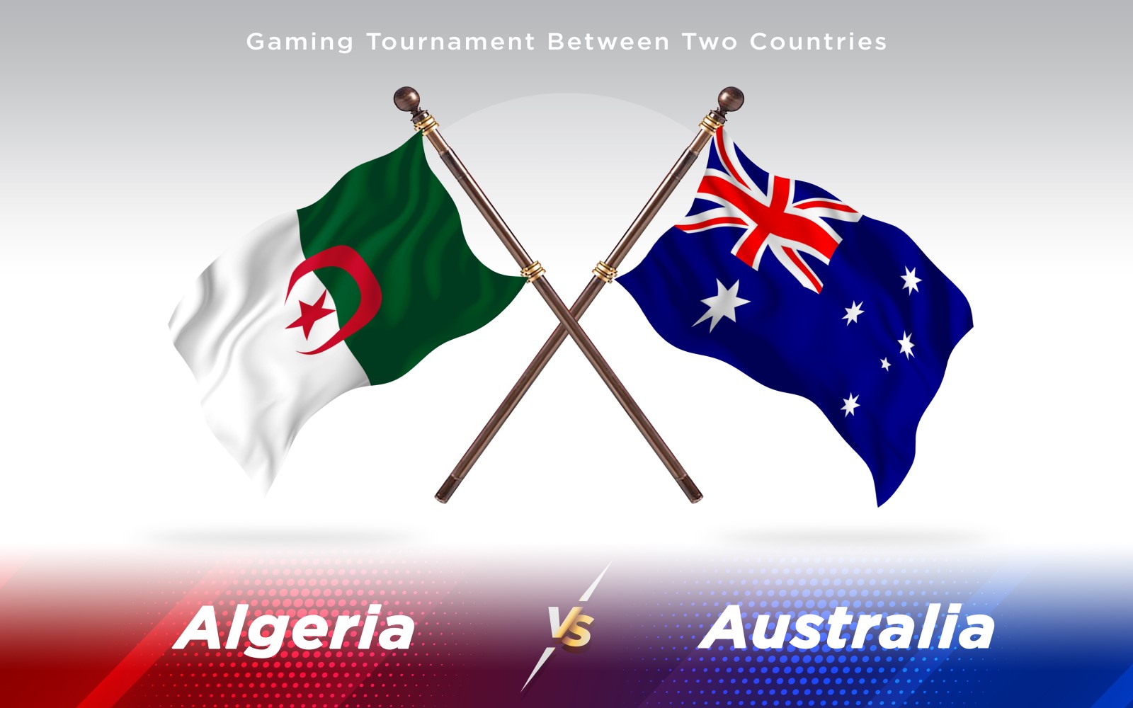 Algeria versus Australia Two Countries Flags - Illustration