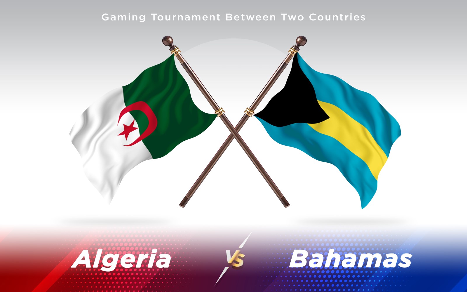 Algeria versus  Bahamas  Two Countries Flags - Illustration