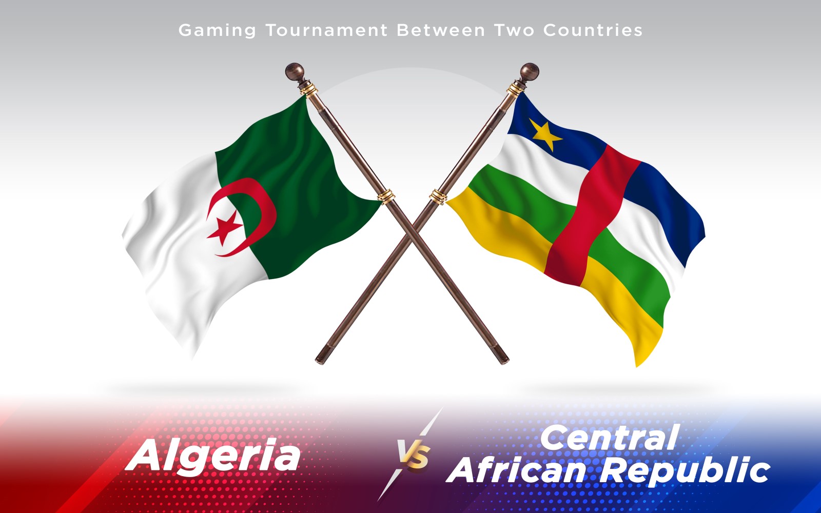 Algeria versus Central African Republic Two Countries Flags - Illustration