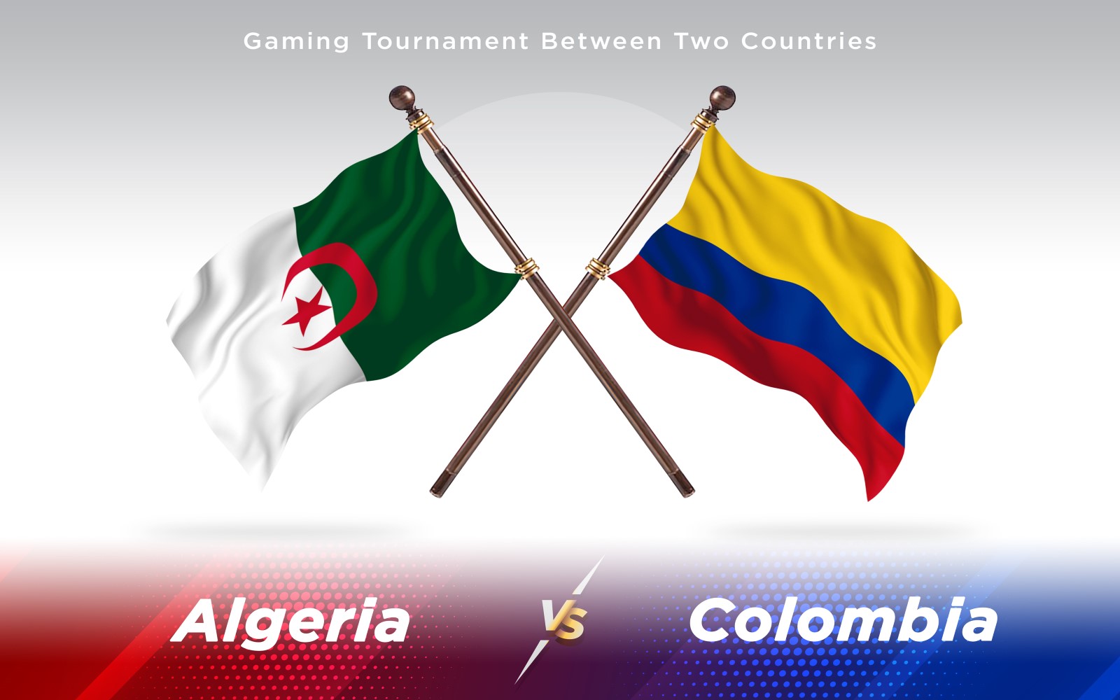 Algeria versus Colombia Two Countries Flags - Illustration