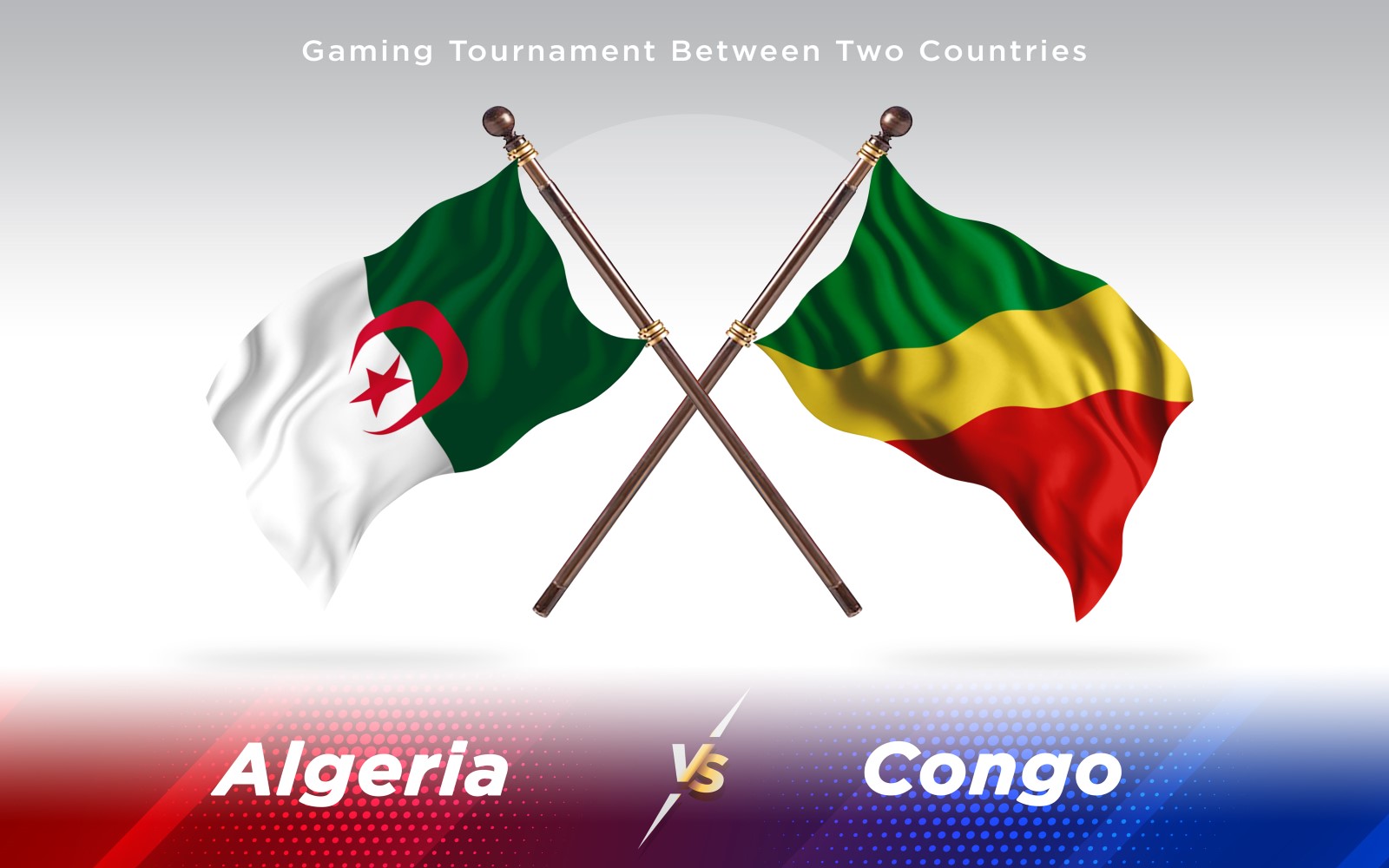 Algeria versus Congo Two Countries Flags - Illustration