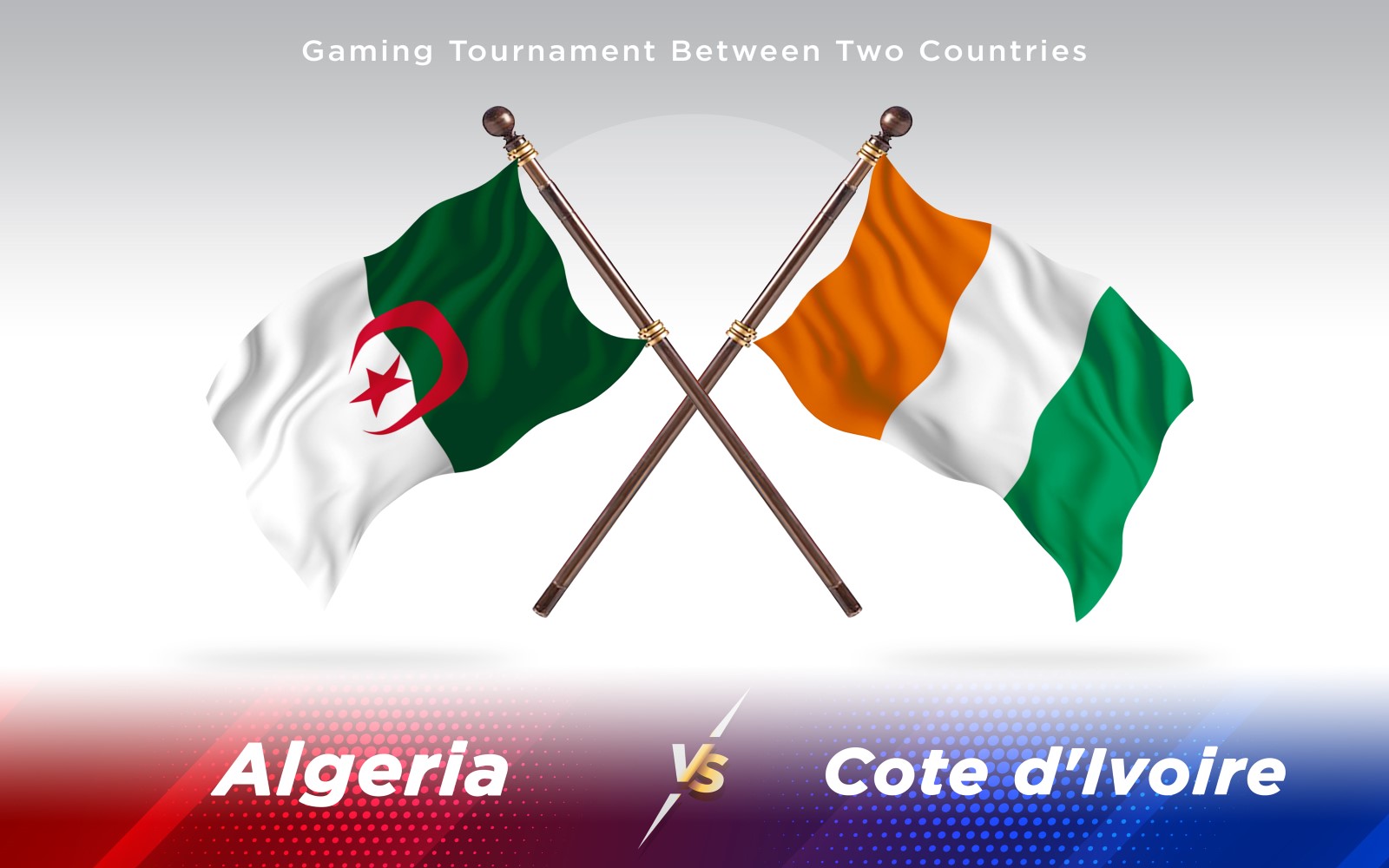 Algeria versus Cote d'Ivoire Two Countries Flags - Illustration