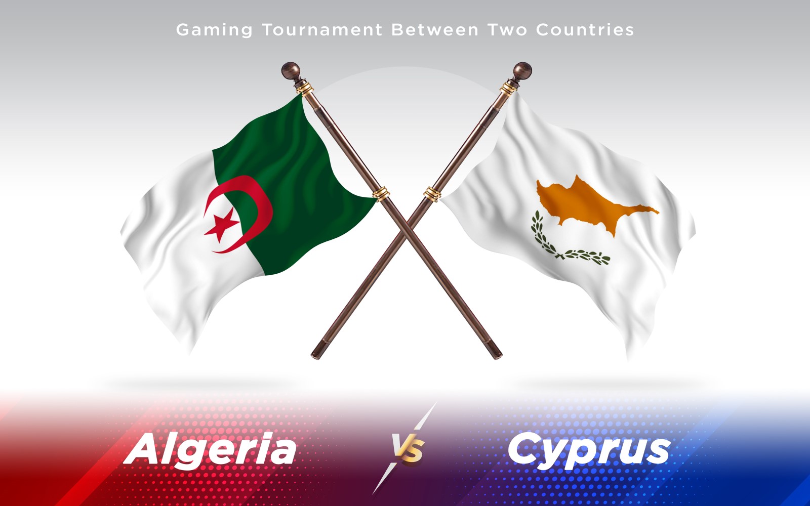 Algeria versus Cyprus Two Countries Flags - Illustration