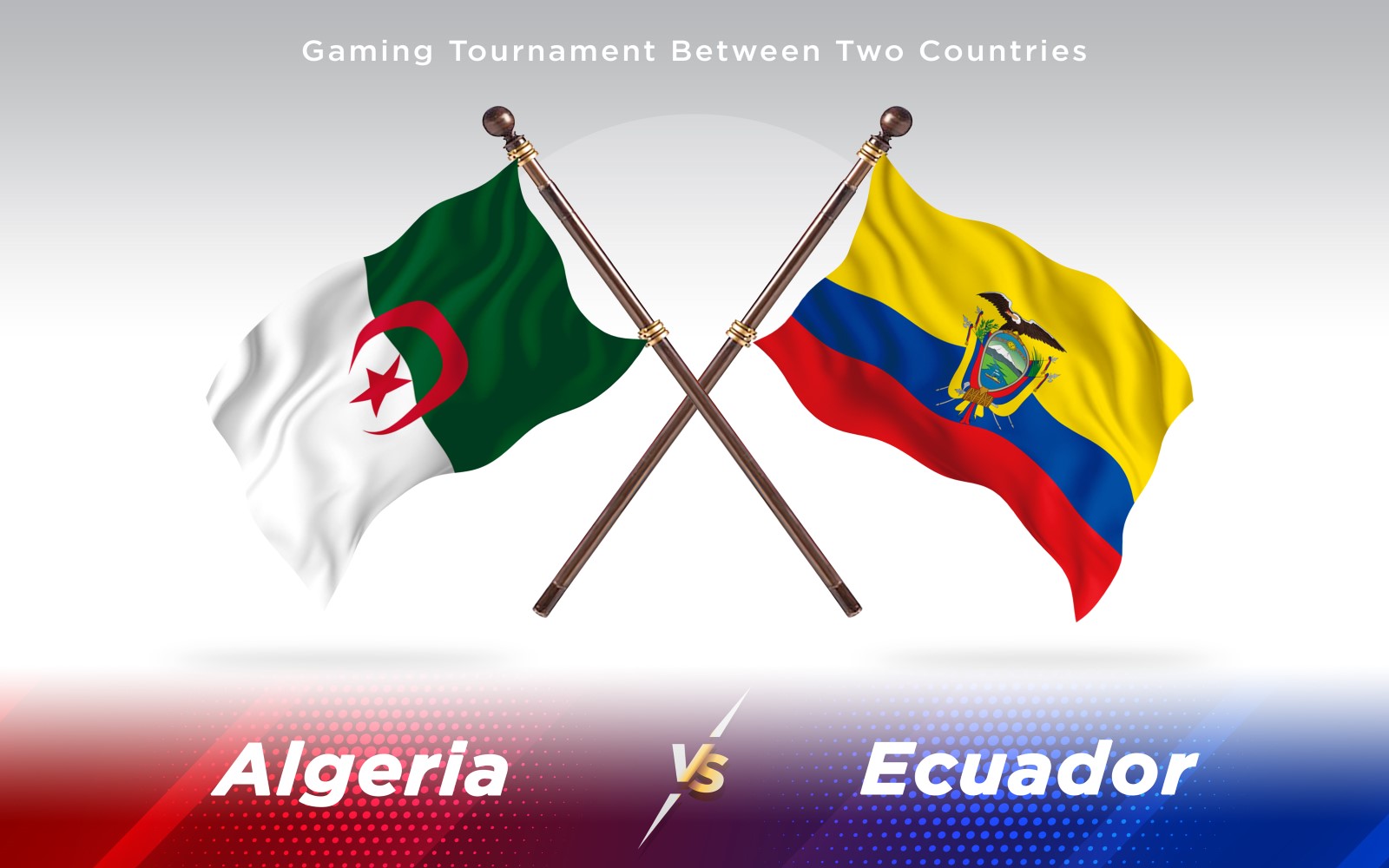 Algeria versus Ecuador Two Countries Flags - Illustration
