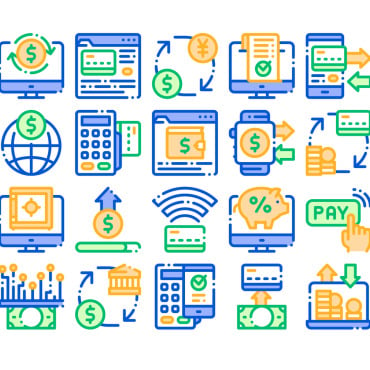 Online Transaction Icon Sets 158954