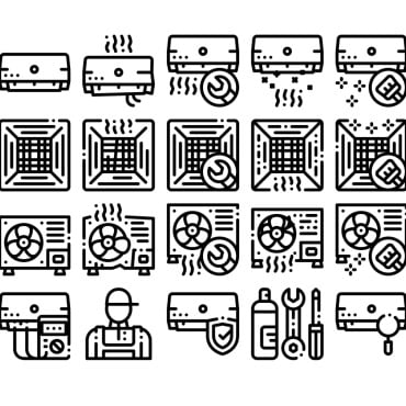 Air Conditioner Icon Sets 158963