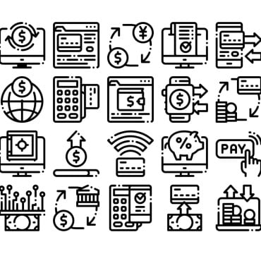 Online Transaction Icon Sets 158966