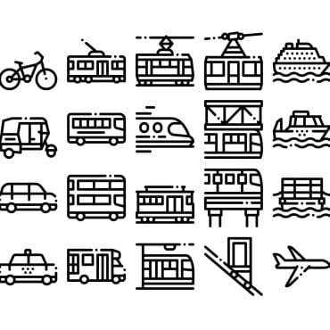 Public Trolleybus Icon Sets 158982