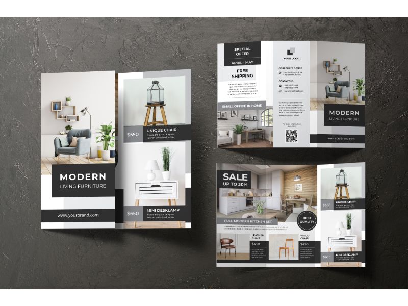 Trifold Modern Living Furniture - Corporate Identity Template