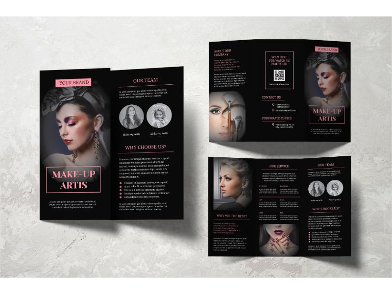 Trifold Make-Up Artis - Corporate Identity Template