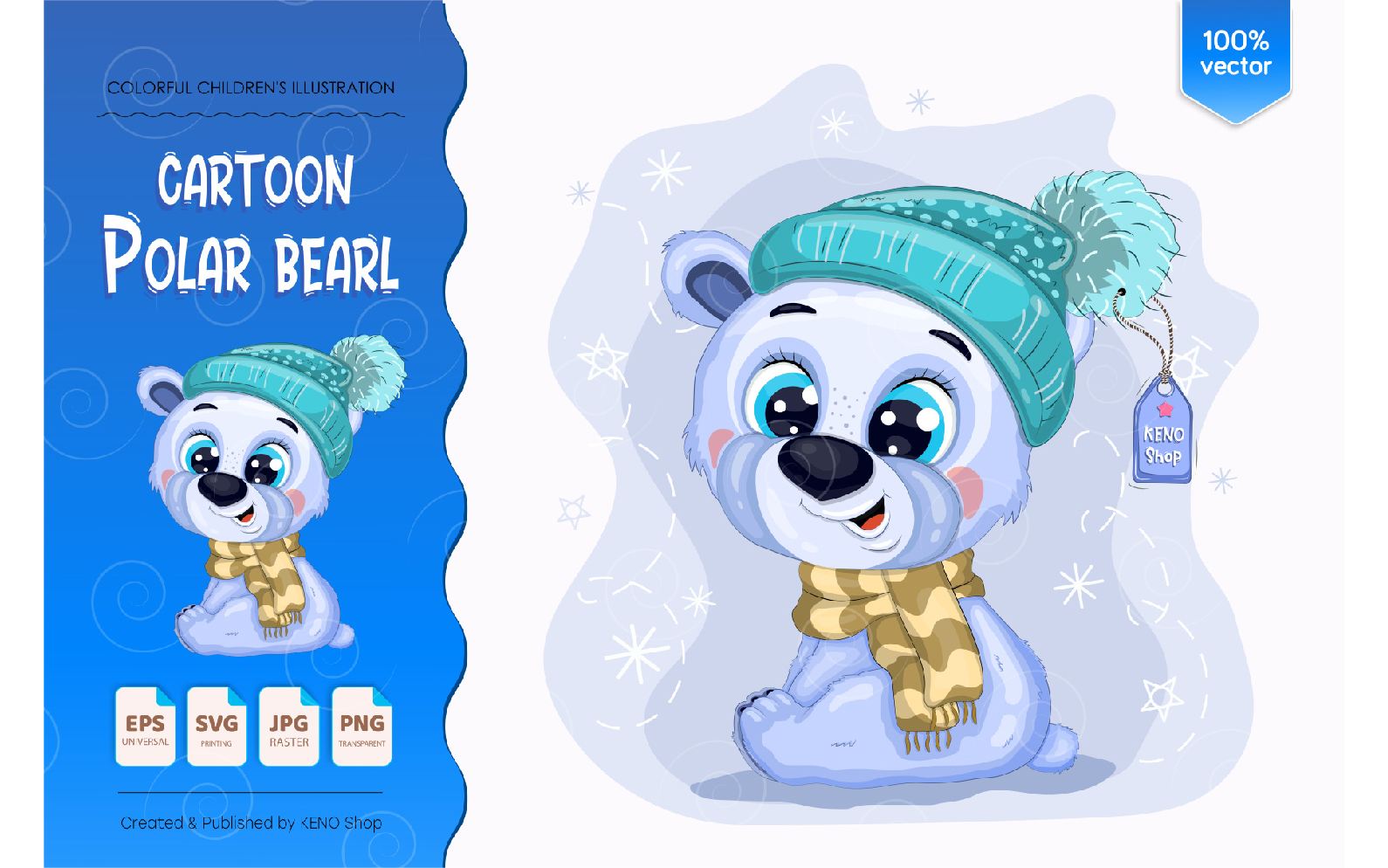 Cartoon Polar Bear - Vector Image