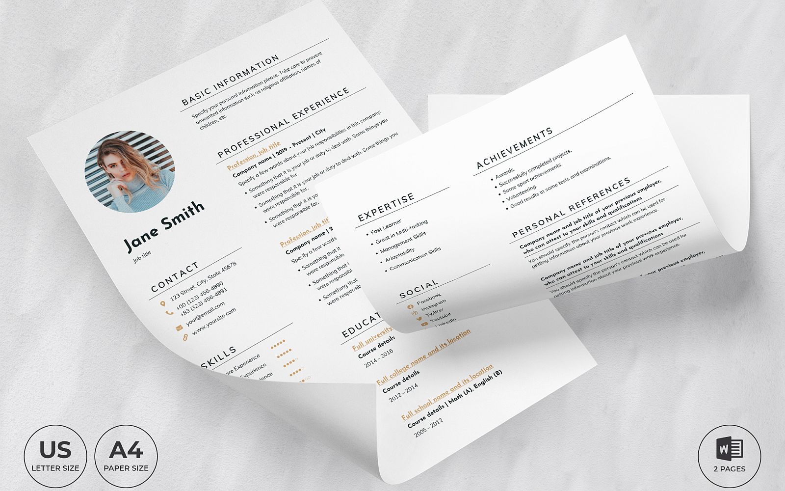 Shop Manager CV Resume Template