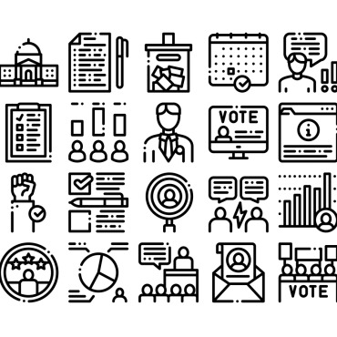 Election Collection Icon Sets 159497