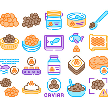 Seafood Product Icon Sets 159563