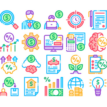 Financial Collection Icon Sets 159654