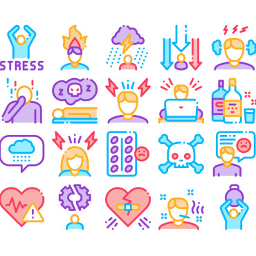 Depression Collection Icon Sets 159660