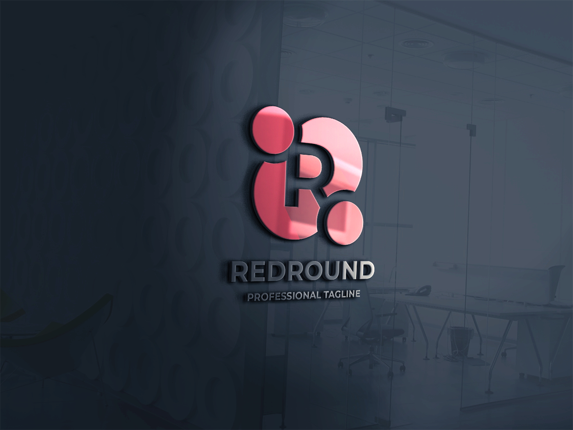 Red Round Letter Logo Template