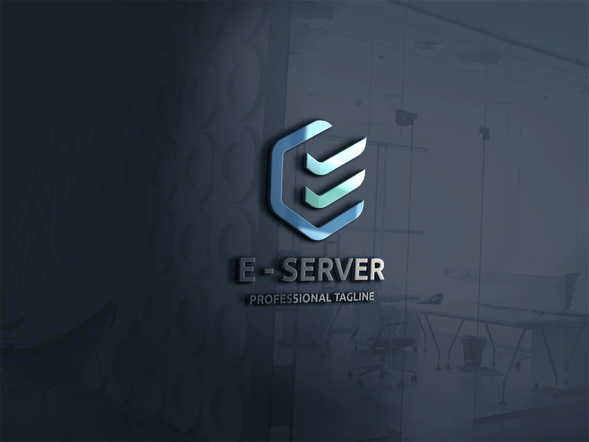 E - Server Letter Logo Template