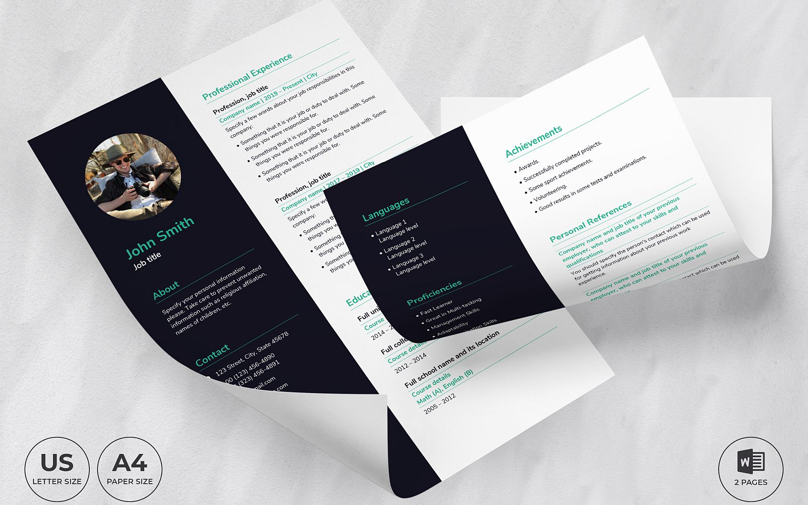 Travel Agent CV Resume Template