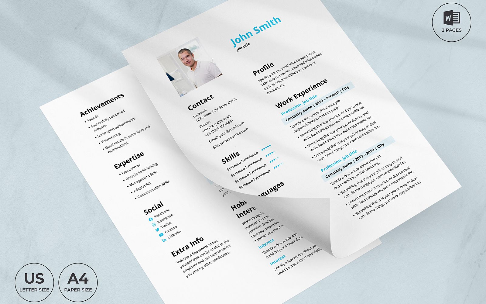 Staffing Recruiter CV Resume Template