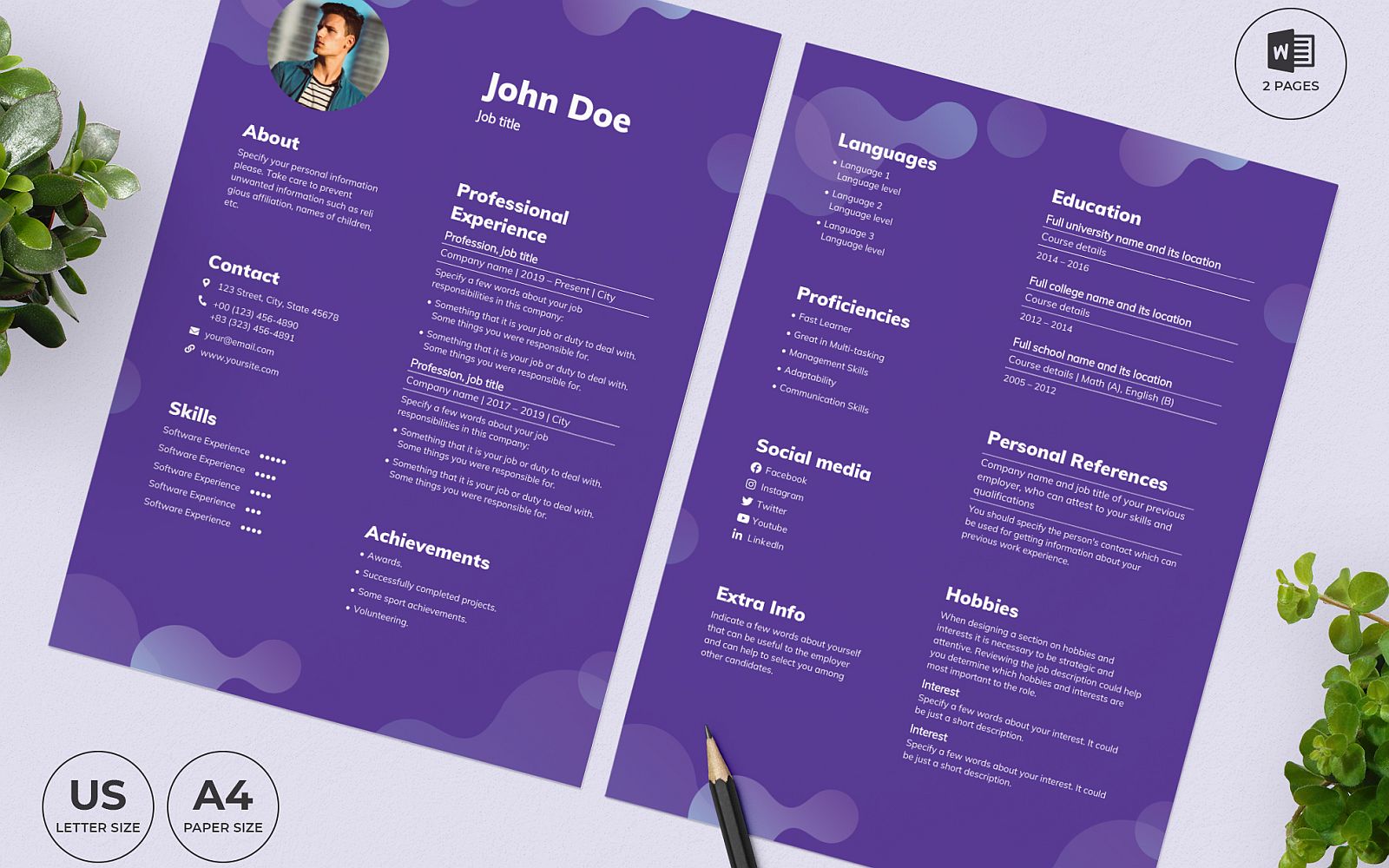 Cleaning Service Worker CV Resume Template
