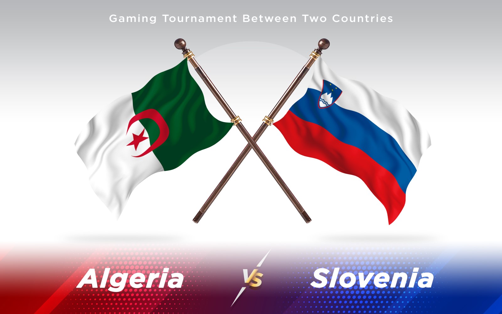 Algeria versus Slovenia Two Countries Flags - Illustration