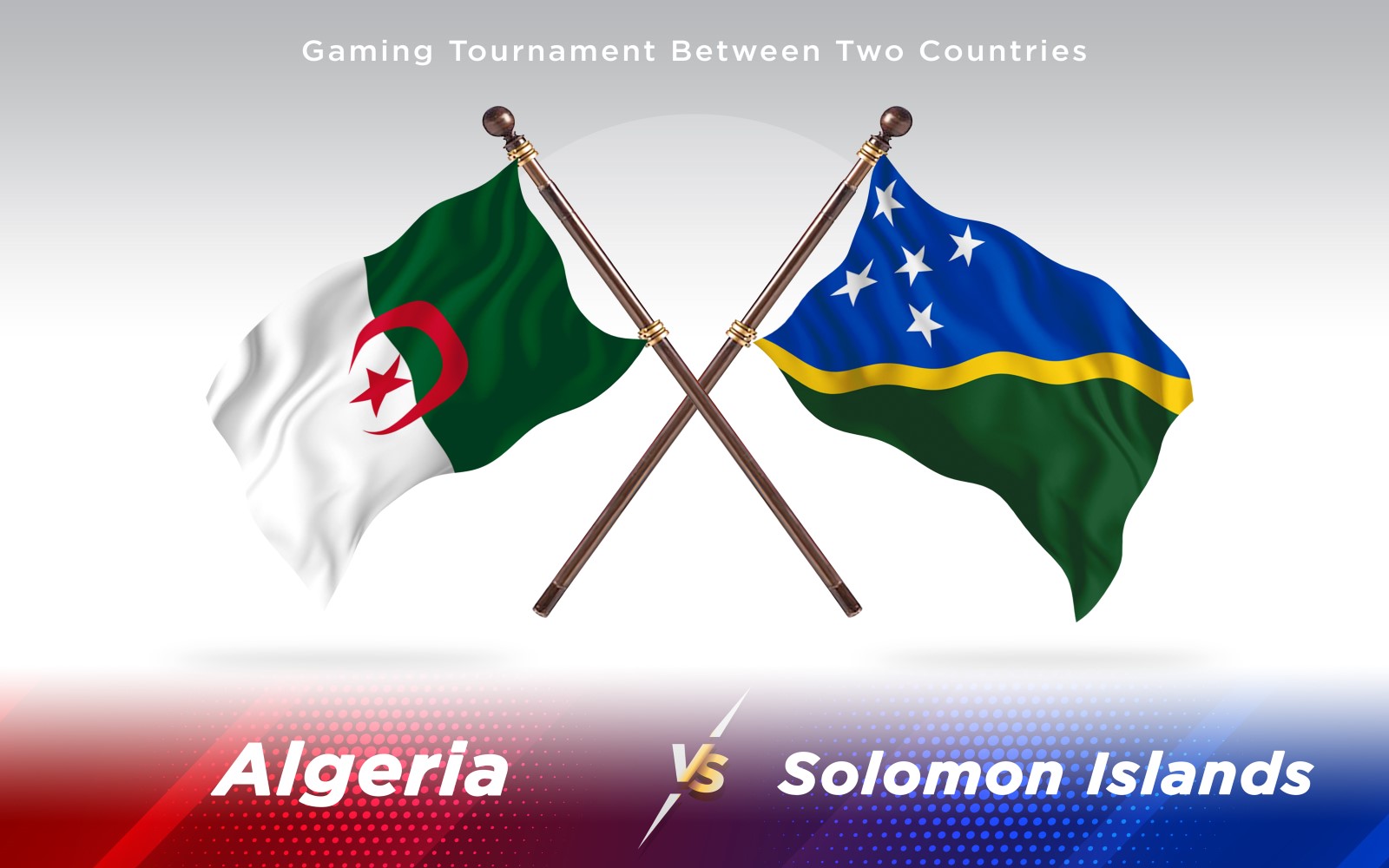 Algeria versus Solomon Islands Two Countries Flags - Illustration