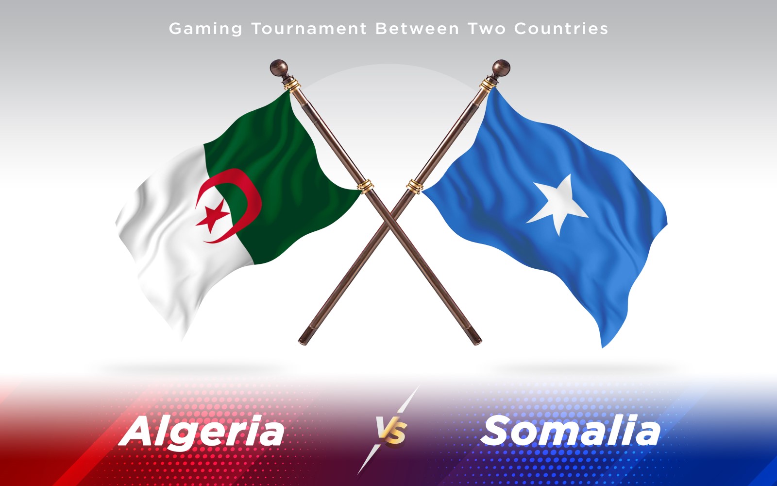 Algeria versus Somalia Two Countries Flags - Illustration