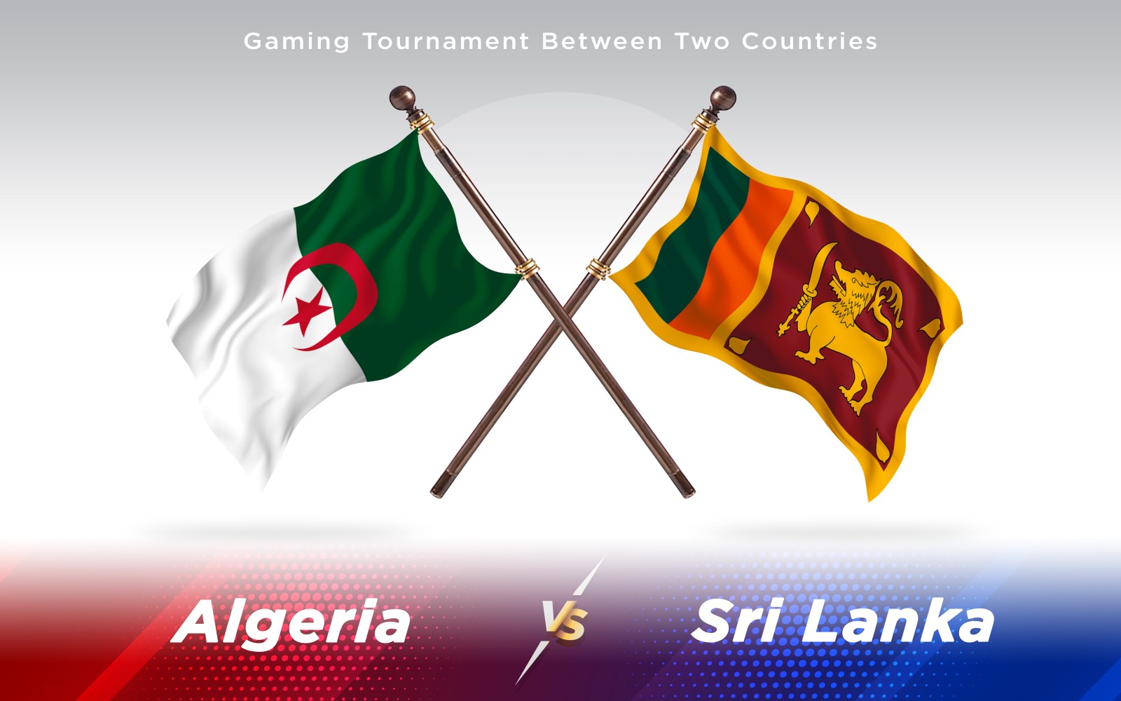 Algeria versus Sri Lanka Two Countries Flags - Illustration