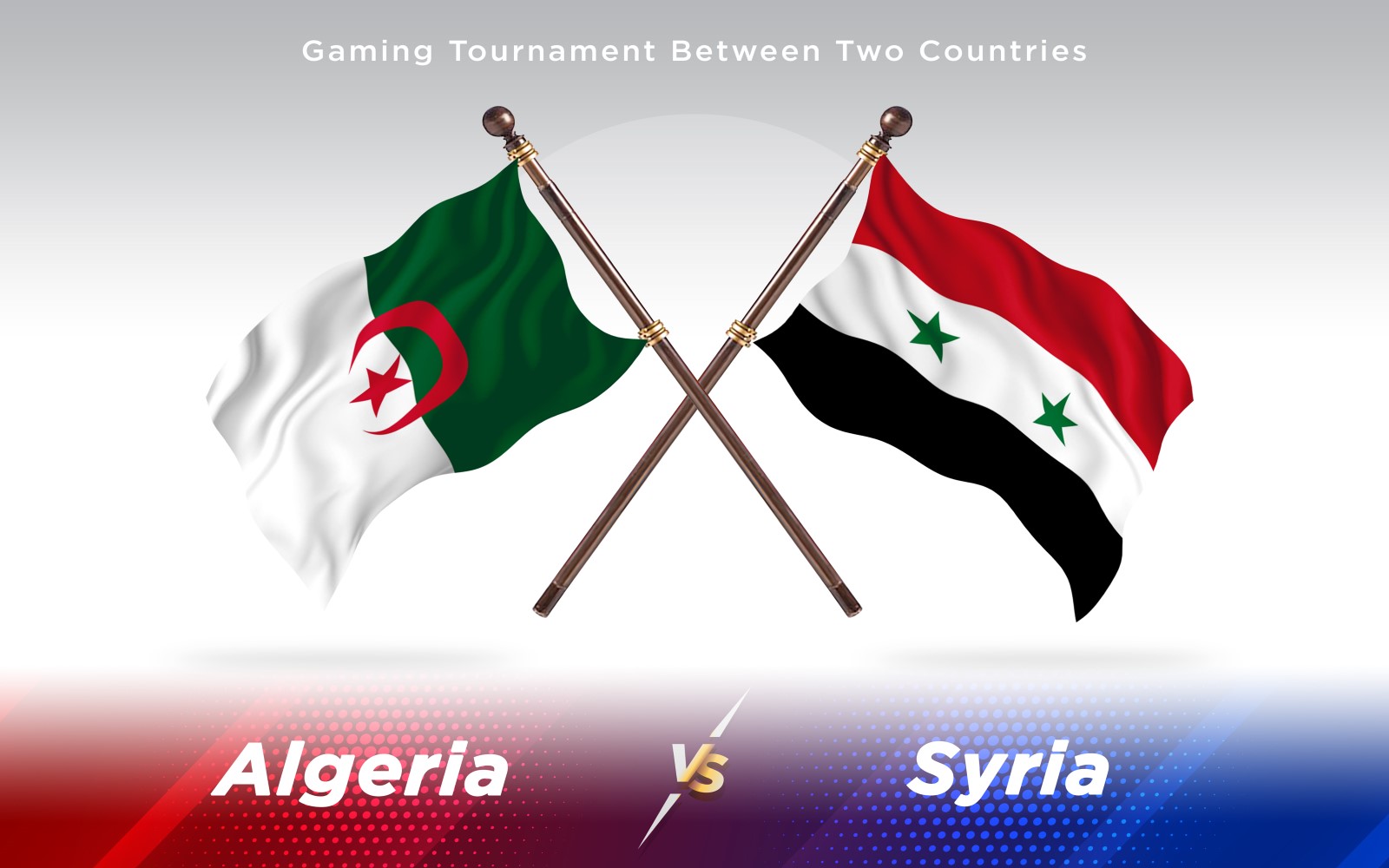 Algeria versus Syria Two Countries Flags - Illustration