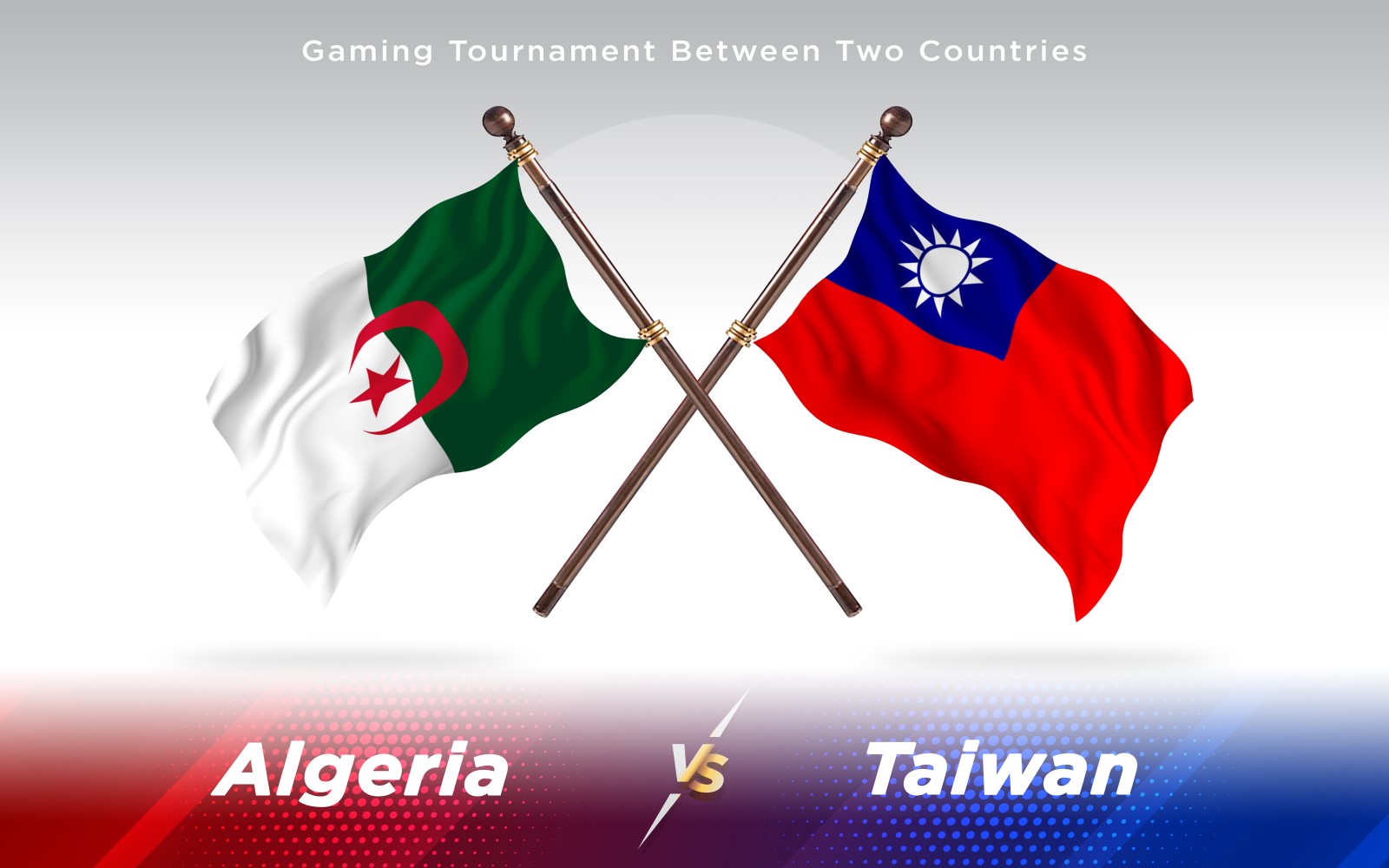 Algeria versus Taiwan Two Countries Flags - Illustration