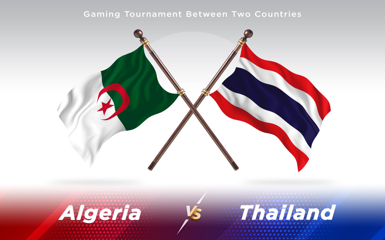 Algeria versus Thailand  Two Countries Flags - Illustration