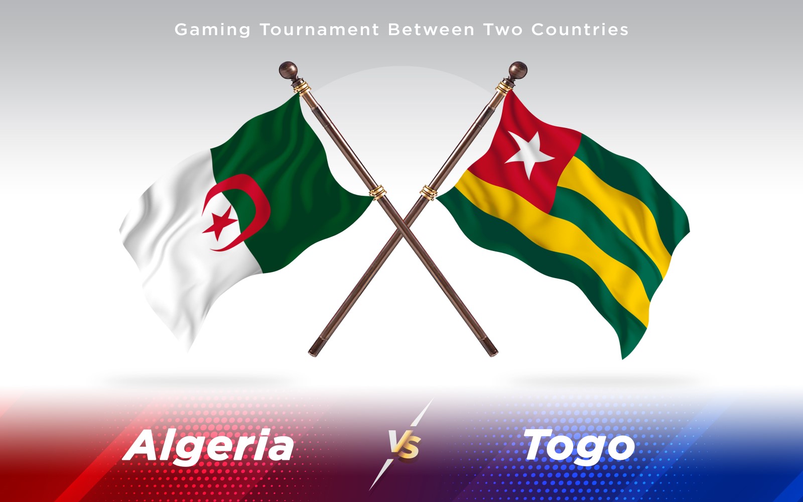 Algeria versus Togo Two Countries Flags - Illustration