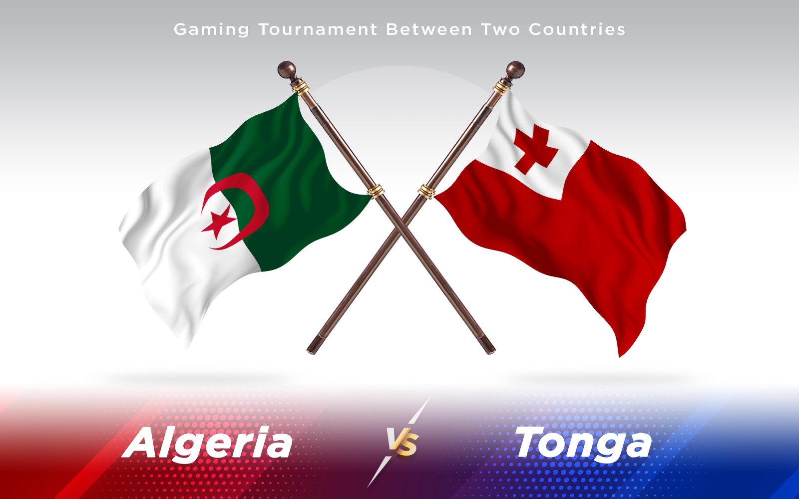 Algeria versus Tonga Two Countries Flags - Illustration