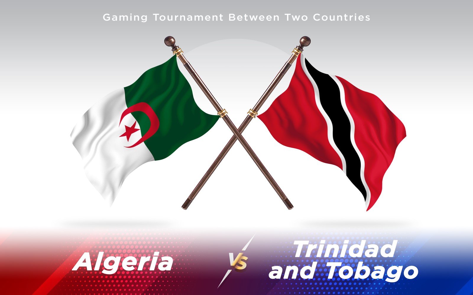 Algeria versus Trinidad and Tobago Two Countries Flags - Illustration