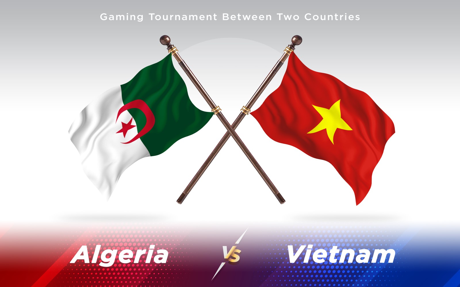 Algeria versus Vietnam Two Countries Flags - Illustration