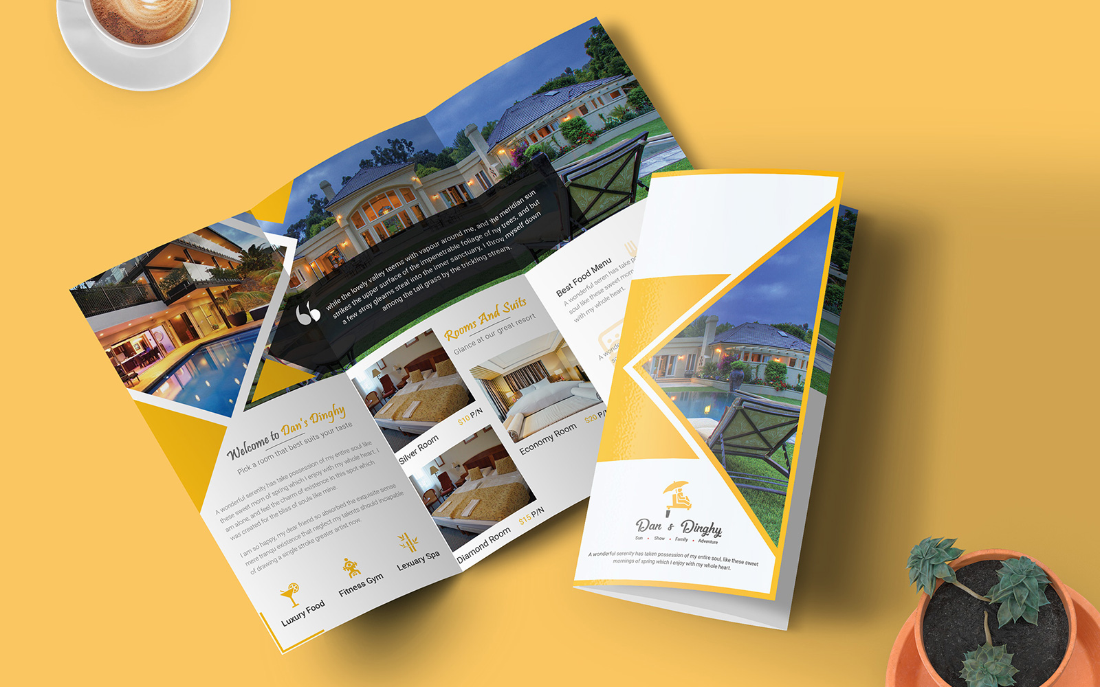 Hotel Resort - Trifold Brochure - Corporate Identity Template