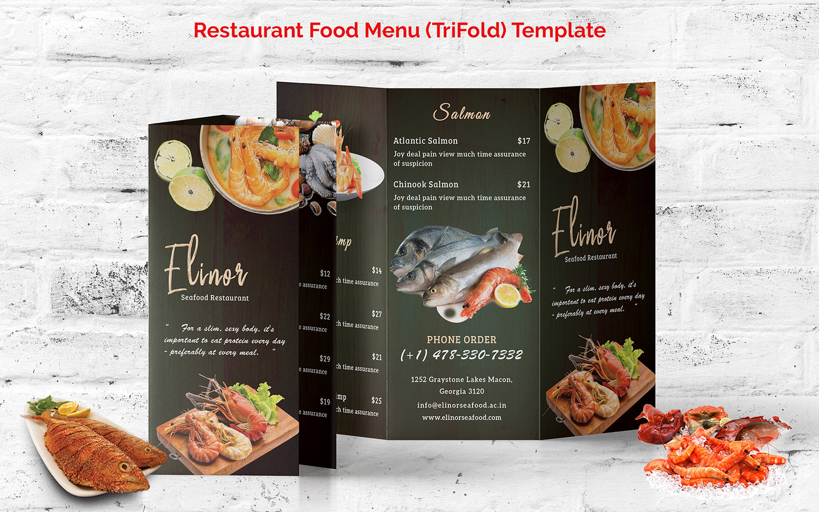 Restaurant Food Menu Trifold - Corporate Identity Template