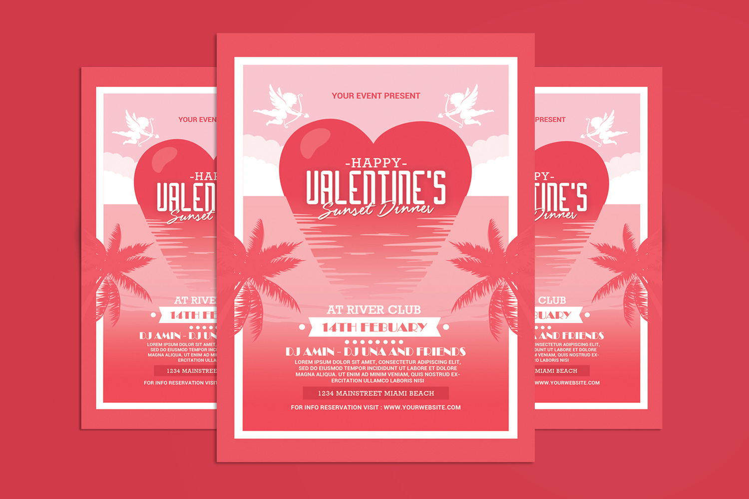 Valentine's Day Sunset Dinner Flyer - Corporate Identity Template