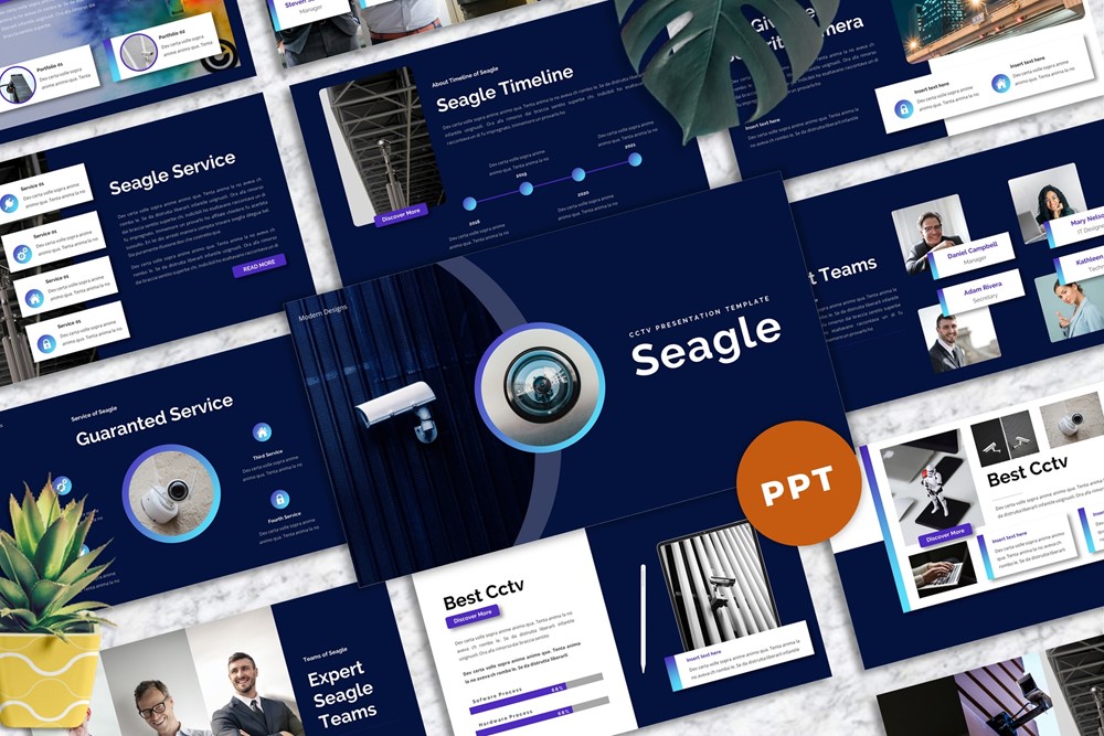 Seagle - CCTV PowerPoint template
