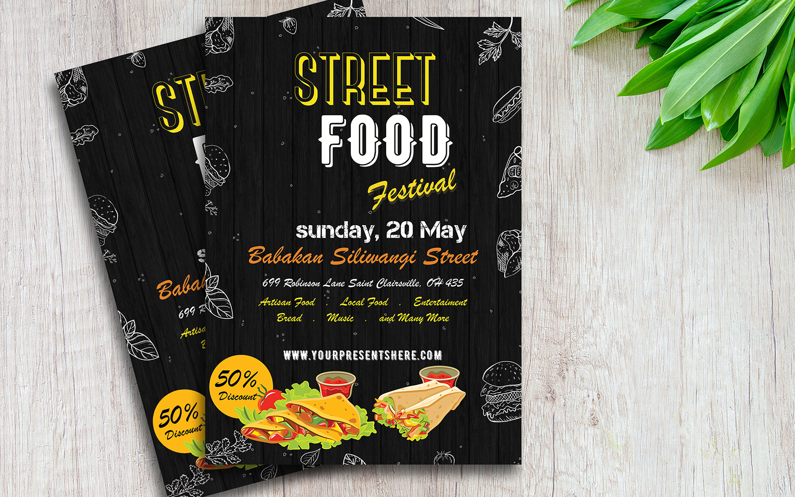 Street Food Festival Flyer Design - Corporate Identity Template