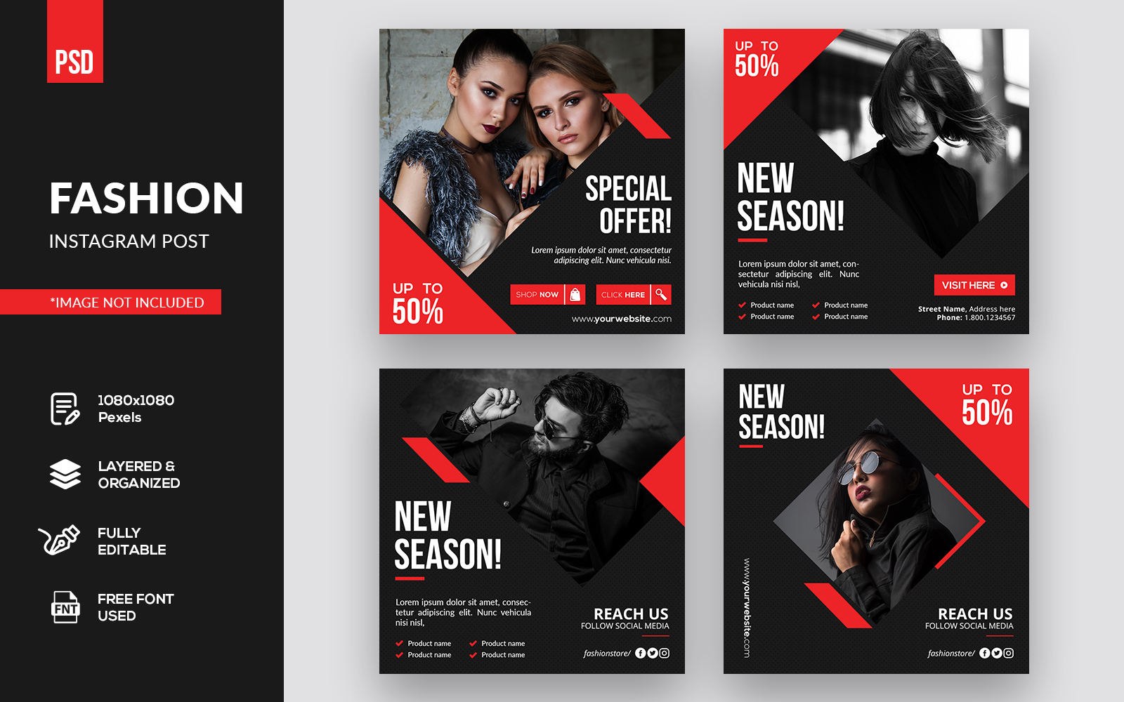 Creative Fashion Instagram Post Social Media Template