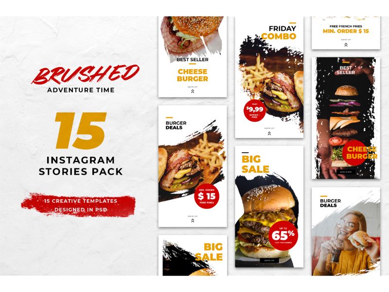 Instagram Stories Brushed Food Social Media Template