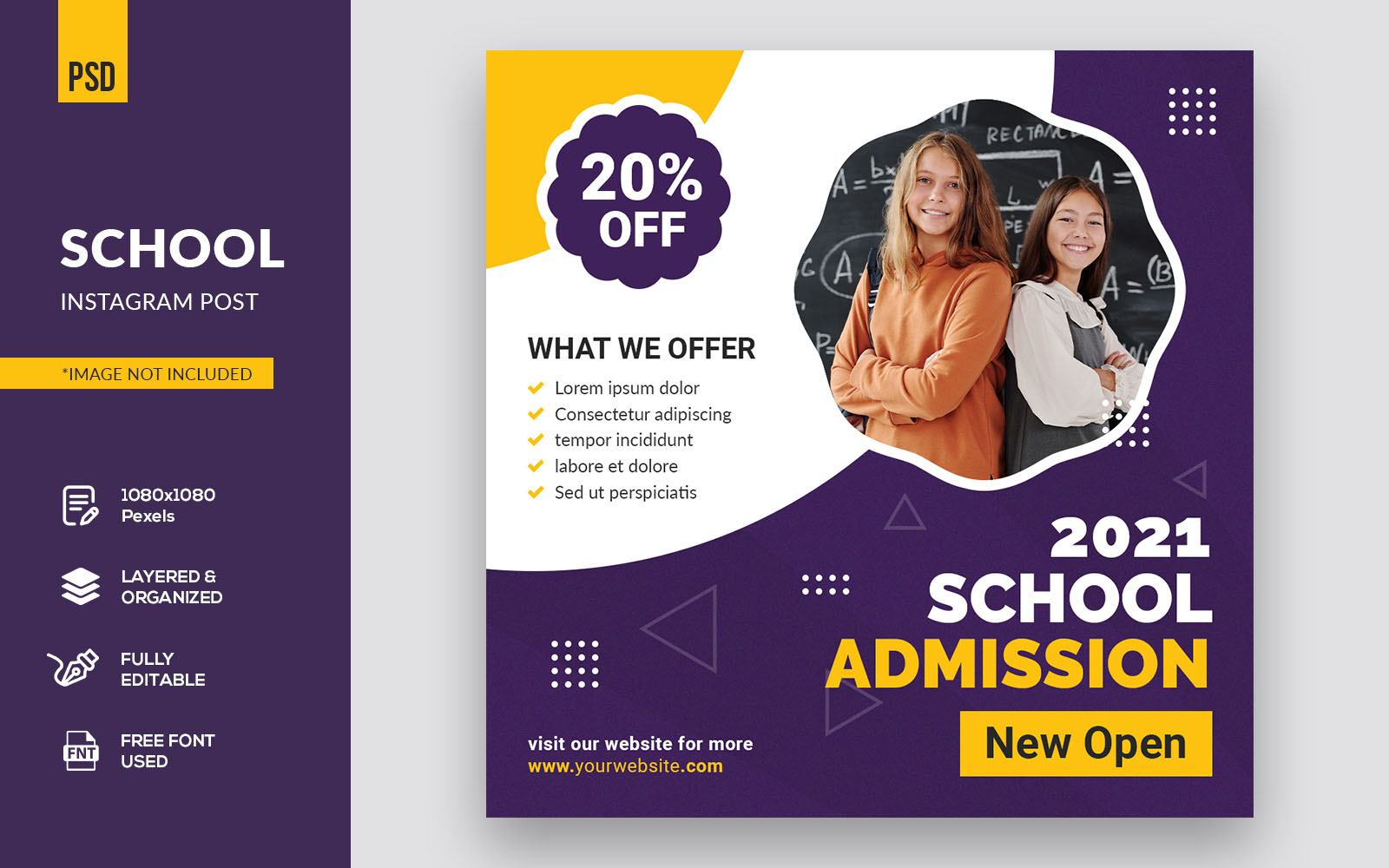 Creative Banner School Post Social Media Template