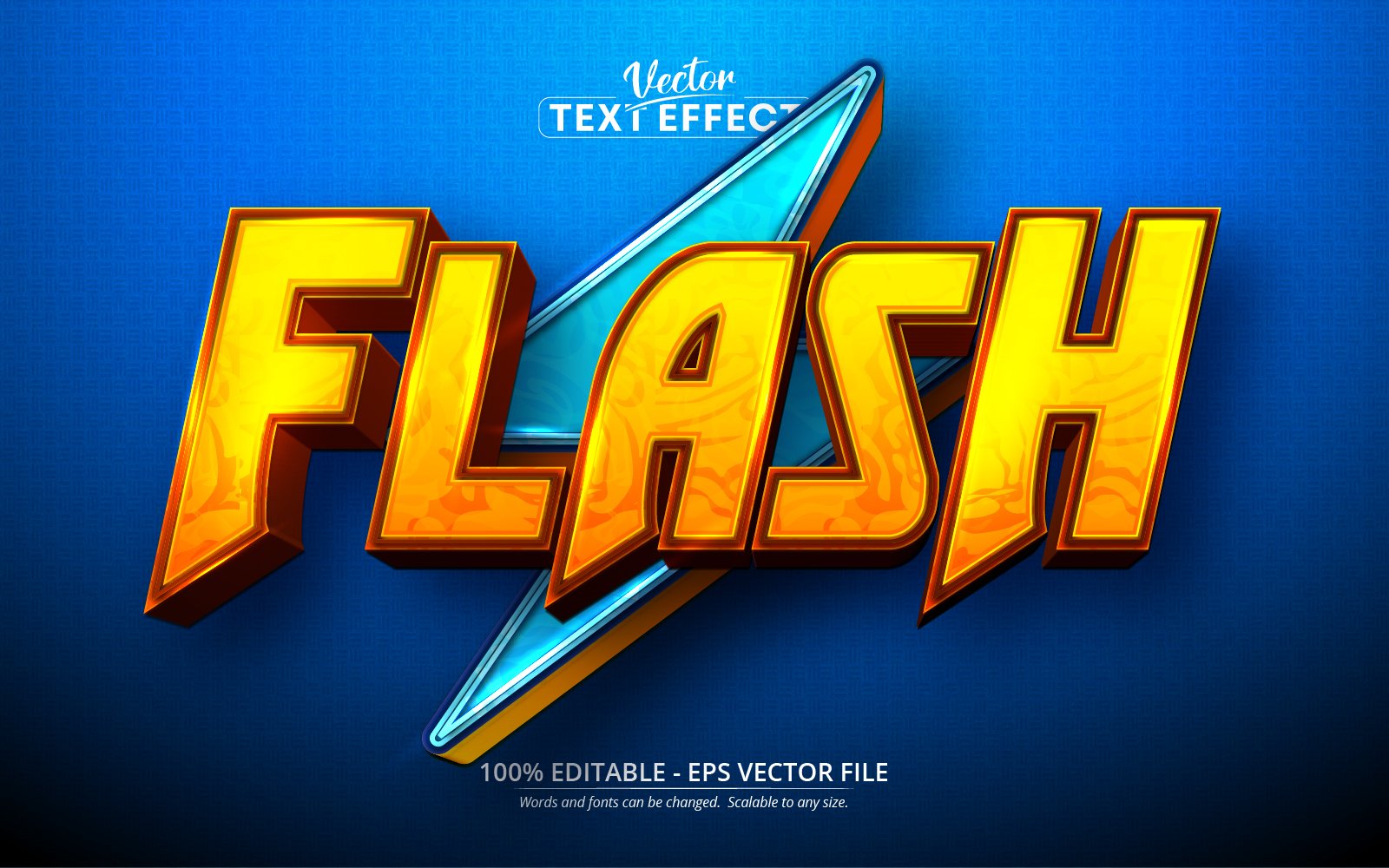 Flash Text, Cartoon Style Editable Text Effect - Vector Image