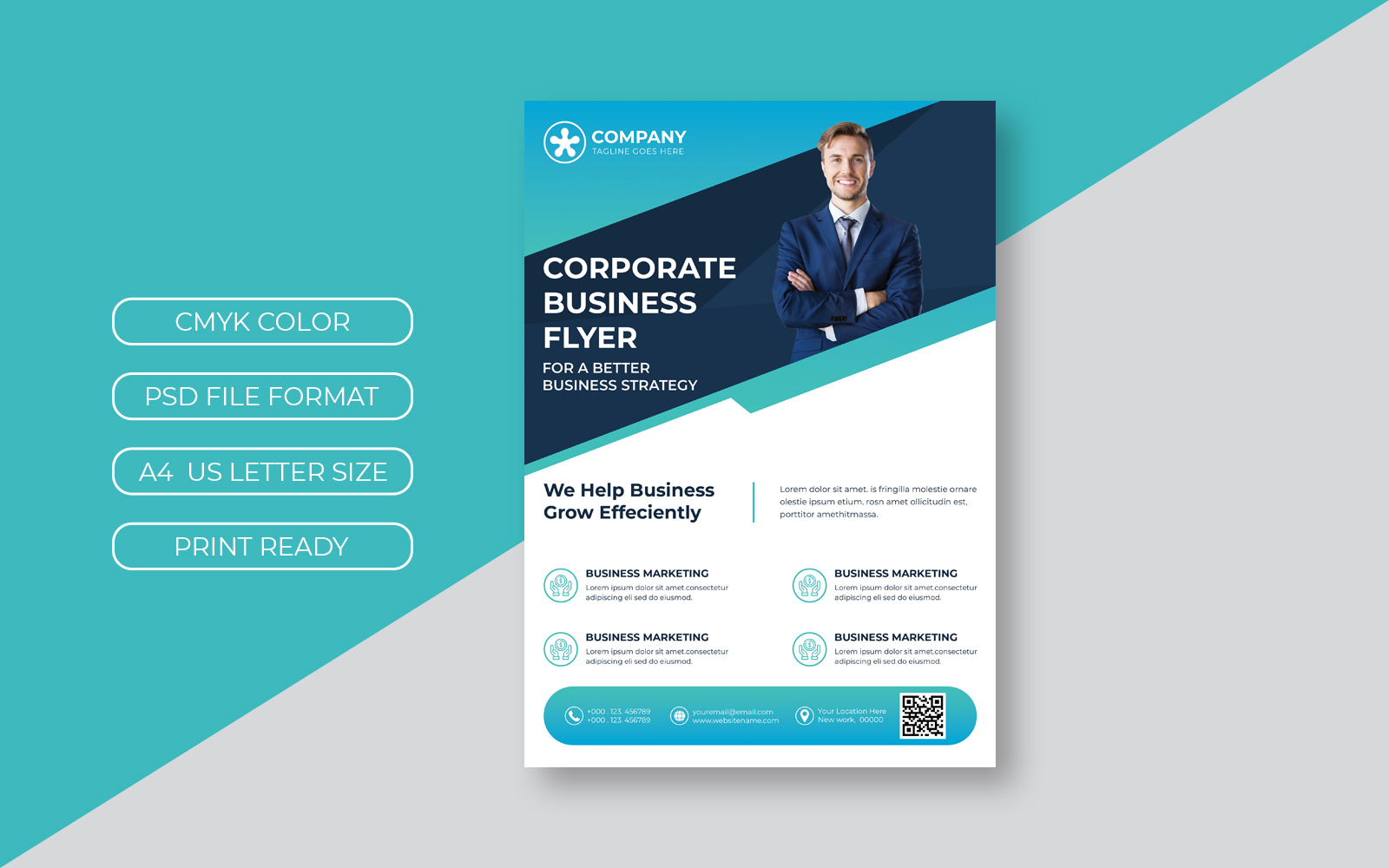 Business Flyer  with Photo - Corporate Identity Template