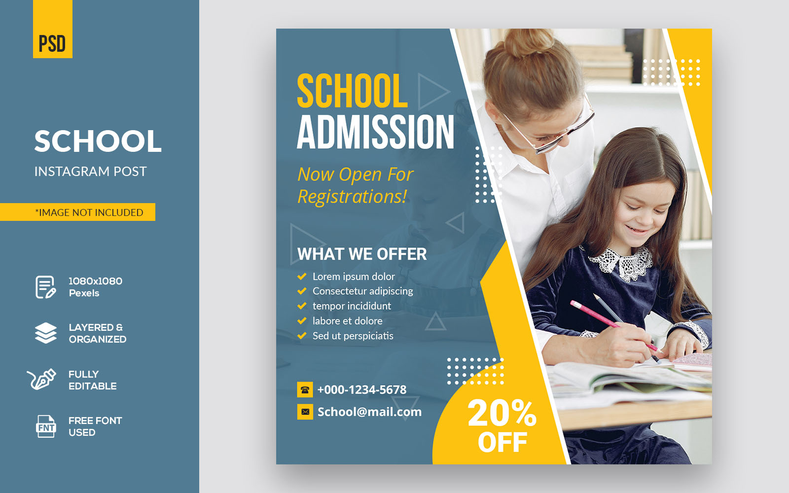 Creative Modern School Instagram Post Social Media Template