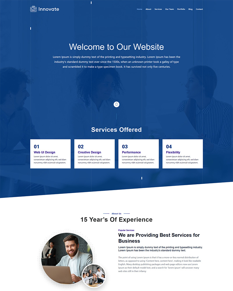 Innovate Landing Page Template